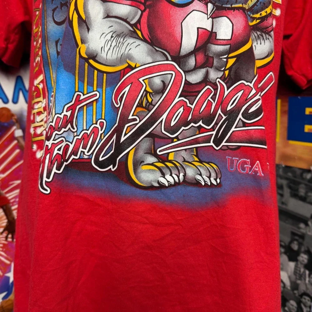 Vintage 90s Georgia Bulldogs NCAA Football‎ Capitol Graphics Tee Red Sz Medium